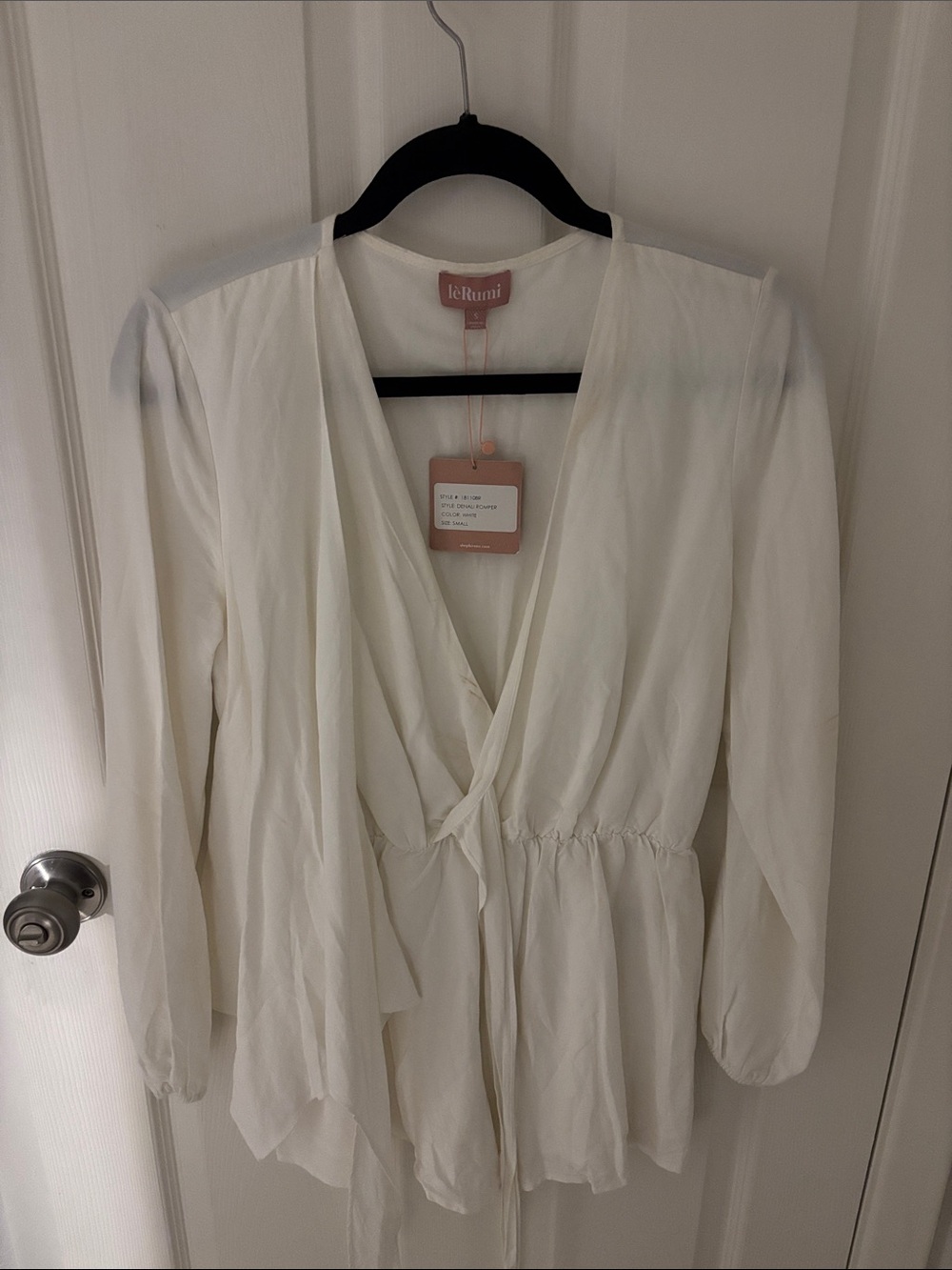 LeRumi White Wrap Shorts Romper
